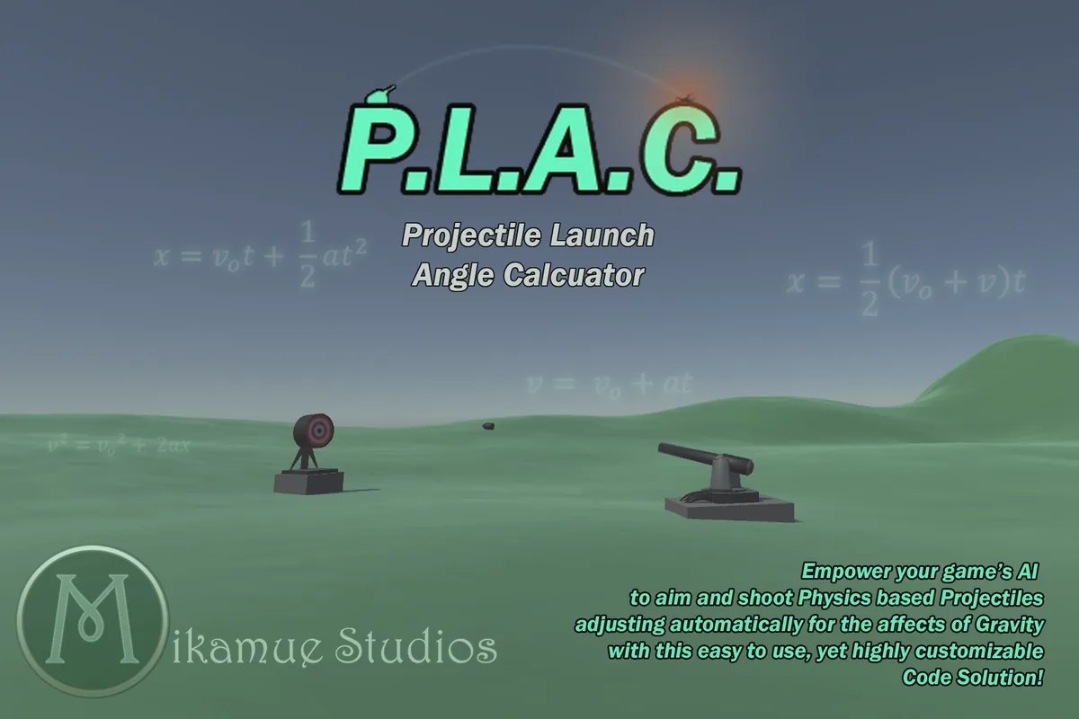P.L.A.C. Projectile Launch Angle Calculator: a cannon aiming at a target